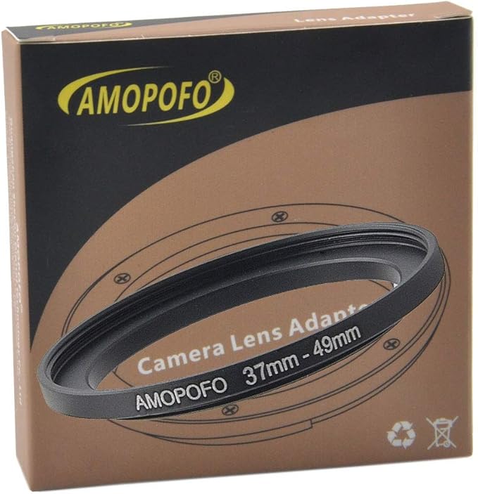 37mm to 49mm Metal Step Up Ring Adapter for Canon,for Nikon,for Sony,for Fuji, Camera Lenses & UV,ND,CPL Camera Filters, Made from CNC Machined Space Aluminum with Matte Black Electroplated Finish