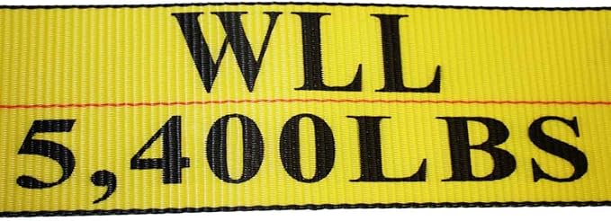 Mytee Products 4" x 40' Heavy Duty Winch Straps with Chain Anchor WLL# 5400 LBS - Flatbed Tie Down Truck Straps - 4 Inch Cargo Control for Flatbed Truck Utility Trailer