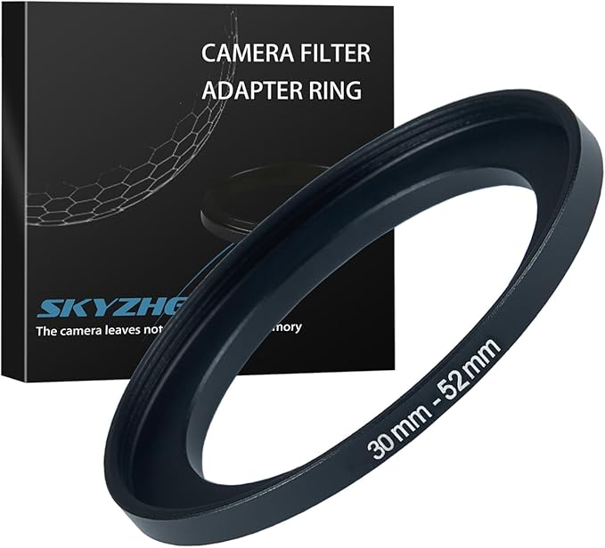 30mm to 52mm Step up Ring Filter Adapter Metal Ring Step up Rings Adapter Filter Compatible with All 52mm UV,CPL,ND,Lens Hood,Threaded Lens ect (30mm to 52mm)