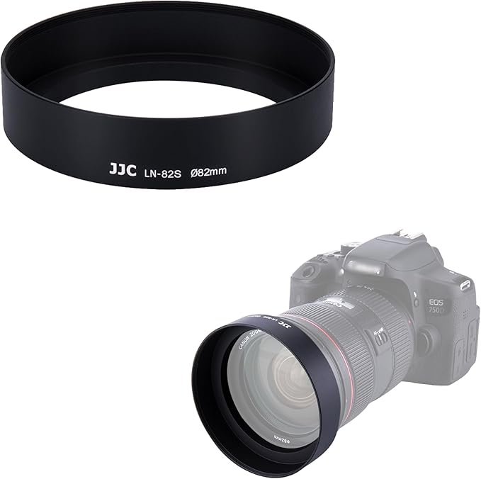 JJC 82mm Screw-in Standard Metal Lens Hood Shade for Sigma 24-70mm f/2.8 DG DN II, Canon RF 15-35mm f/2.8, Nikon Z 24-70mm f2.8 S, Z 14-30mm f4 S, Sony FE 16-35mm f2.8 Lens & More 82mm Thread Lenses