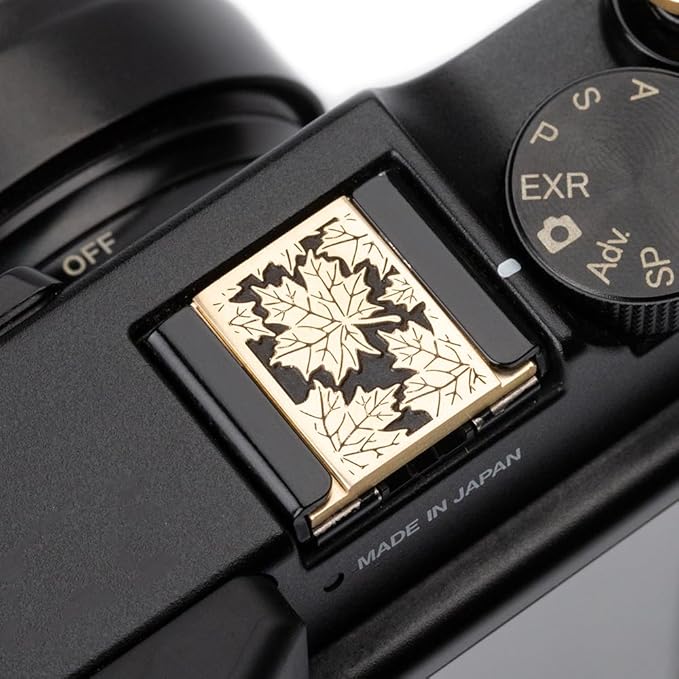 DBZZ Leaf Camera hot Shoe Cover and Camera Shutter Button for Nikon zf for Fujifilm X-T5 X-T4 X-T3 X-T30 II X-T20 X100VI X100V X100 X-PRO3 X-PRO2 X-S20 X-S10 (Brass Leaves Cover)