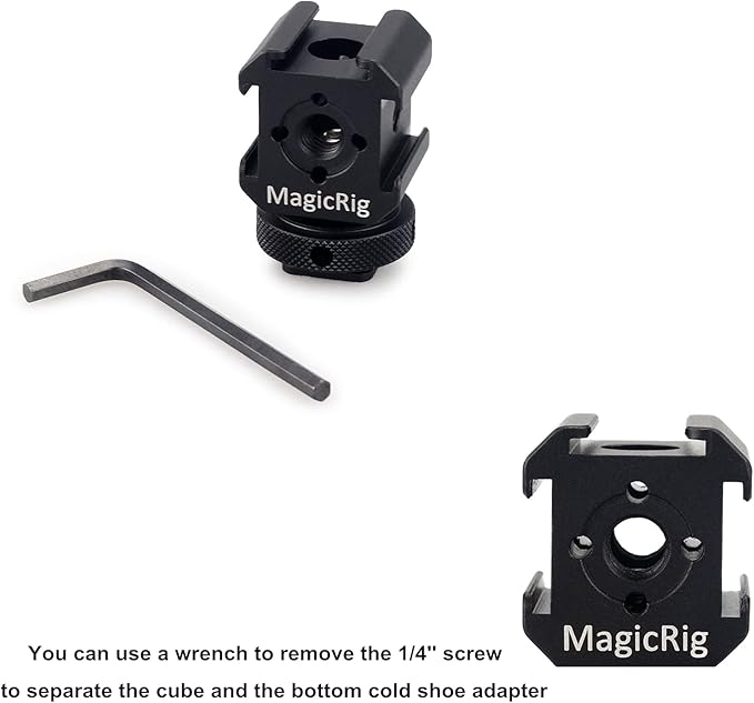3-Side Cold Shoe Mount Adapter Camera Hot Shoe Bracket for Flash Light, LED Video Light, Microphone, Monitor Mount