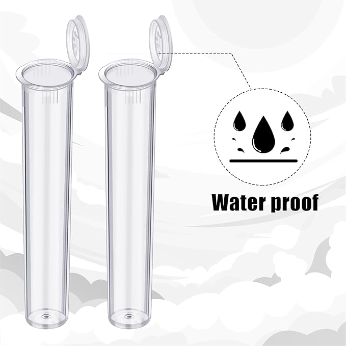 Frienda 300 Pcs Clear 116 mm Plastic Tube Container with Lids Bulk Waterproof Sealing Container with Lids