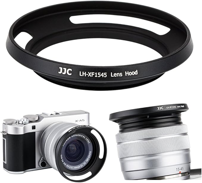 52mm Screw in Lens Hood Shade Cover for Fujifilm Fuji Fujinon XC 15-45mm F3.5-5.6 OIS PZ Lens on Camera X-T30 II X-T20 X-T10 X-T200 X-T100 X-A7 X-A5 X-A10 X-E3 X-E2 X-S10 X-T4 X-T3 X-T2 Xpro3 Xpro2