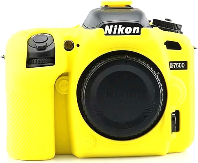 Professional Secure Silicone Camera Cases Bag Housing Rubber Body Skin for Nikon D7500 Digital SLR Camera (Yellow)