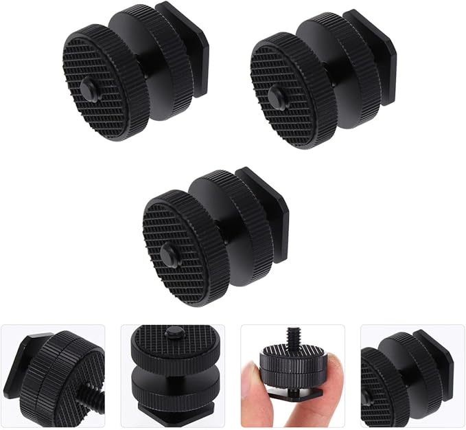 ARTIBETTER Tripod Accessories Mount with 1/4 Inch Screw Hot Shoe Adapter for Camera Flash Led Light Microphone DSLR Photography Equipment