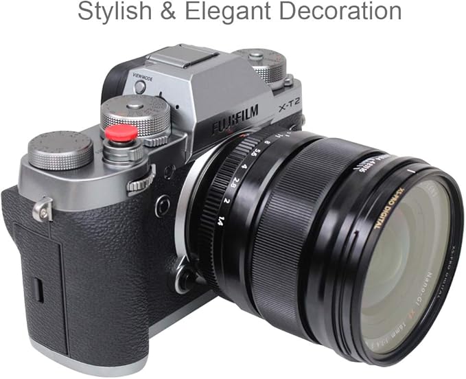 Foto&Tech Soft Shutter Release Button Compatible with Fuji Fujifilm X-T5 X-T4 X-T3 X-T30 X-T30 II X-T20 X-PRO3 X100V X100F X-E4 X-E3 RX1R II RX10 IV III Leica M9 Nikon Df F3 (3 Pieces, RD+BK+OR)