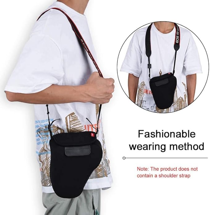 CADeN DSLR SLR Camera Sleeve Case with Neoprene Protection, Compatible for Nikon, Canon, Pentax, Sony and ect...(Medium Black)