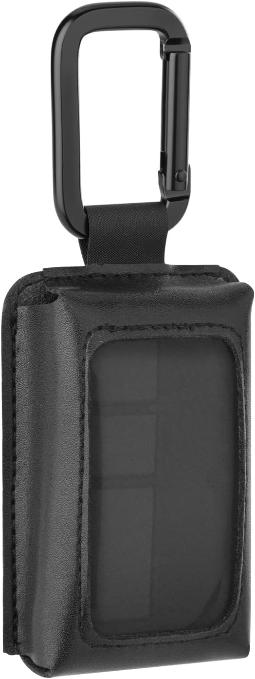 Homakover 1 Piece Portable Garage Door Opener Carrying Case with Carabiner, Anti-Lost Bag Gate Clicker Holder for Universal Garage/Gate Door Opener Remote, Black (Black)