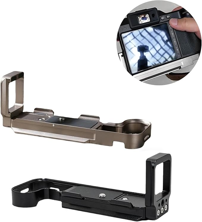 CASYDYEN L-Plate Bracket with Quick Release Arca Base for Hasselblad X2D Camera, Vertical & Horizontal Shooting Switch for DJI RS4/RS3/RSC2 Stabilizer, Release Plate Mount with Cold Shoe(Silvery)