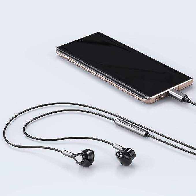 USB C Headphones for Samsung Galaxy S24 S23 Ultra S22 S21 FE S20 A54 A53 USB C Earphones with Mic Volume Control Wired Earbuds USB Type C Headphones for iPhone 16 15 Pro Max Plus iPad Pro Pixel 8 7 6a