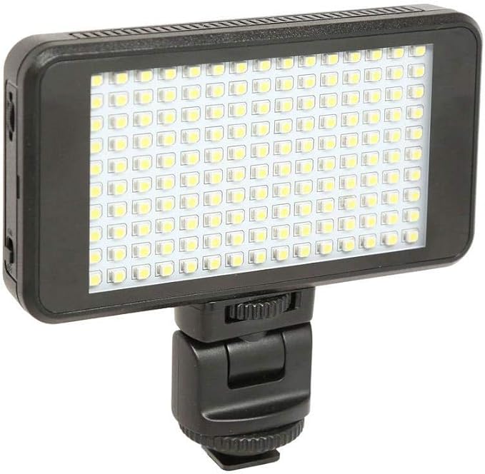 Vidpro LED-150 Photo and Video Light Kit - On Camera Panel LED Light - Adjustable and Dimmable Light Fits Cameras Video Camcorders and DLSR w/Hot Shoe Includes Rechargeable Battery Diffuser and More