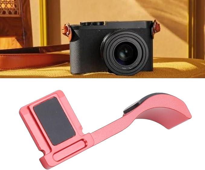 EBTOOLS Thumb Up Grip, CNC Machined Aluminum Alloy Thumb Rest for Q3 Camera, with Anti Scratch Silicone Pad for Stable Hand Hold (Red)