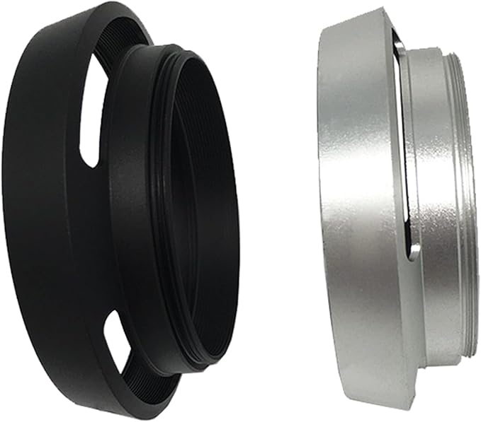 Lens Hood Sunshade Metal Vented Camera Sun Blocker Reduce Reflection 37mm 40.5mm 43mm 46mm 49mm 52mm Screw-in, 37mm,silver