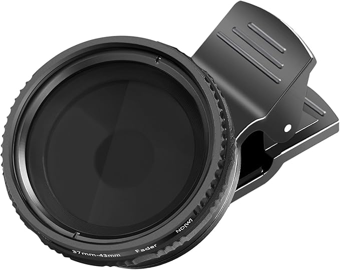 NEEWER 37mm Clip On ND2-ND400 Phone Lens ND Filter Kit: Variable Neutral Density Filter with Phone Clip Compatible with iPhone 15 14 13 Samsung S24 S23 S22 Ultra Android Smartphones iPad