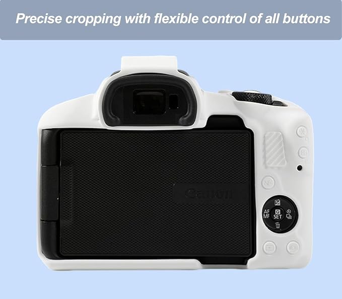 Pocoukate Case for Canon EOS R50 Camera, Soft Silicone Protective Cover Skin with EOS R50 Screen Protector Accessories for Canon EOS R50 Mirrorless Camera Silicone Case - White