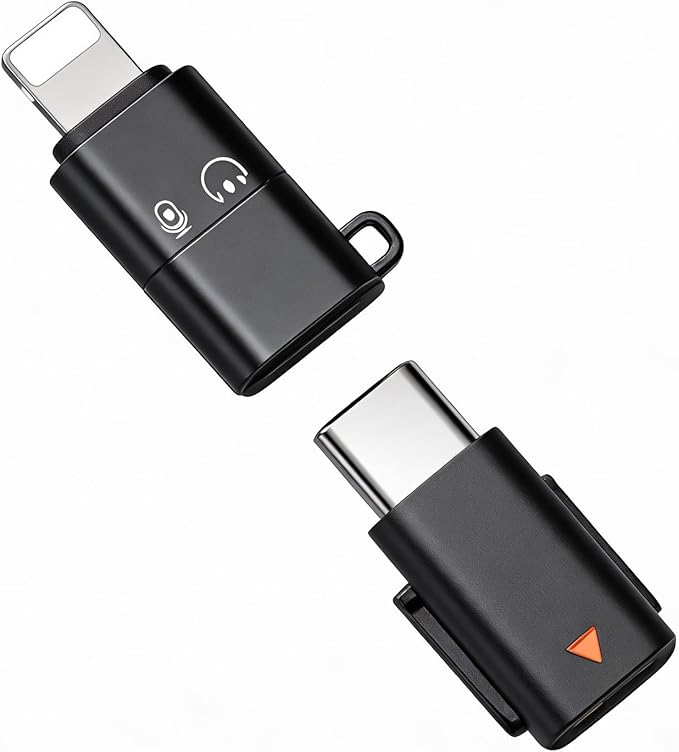 Type C Adapters for DJI Mic Mini, with USB C Adapter for Lightning Port Devices for iPhone Smartphone/PC/Mac Connector Accessories, Wireless Microphone Receiver, Plug and Play