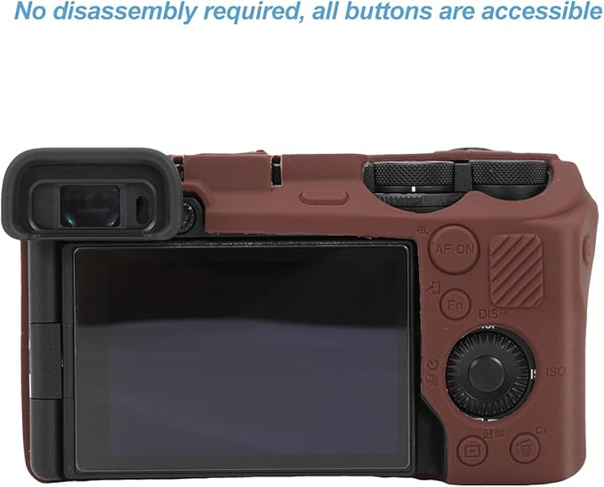Pocoukate Case for Sony Alpha 6700 Camera, Soft Silicone Protective Cover Skin with A6700 Screen Protector Accessories for Sony Alpha 6700 Camera Silicone Case - Coffee