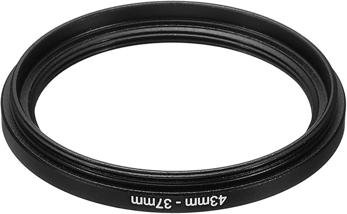 PATIKIL 43mm-37mm Metal Step Down Ring, Camera Lens Filter Adapter Ring Aluminum Filter Adapter Ring for Camera Lenses Hood, Black