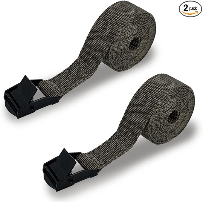 upperosey Trail Camera Straps, Game Cam Mounting Strap with Long-Lasting Alloy Buckle, 25mm Width* 6 ft. Long, 2-Pack, Brown