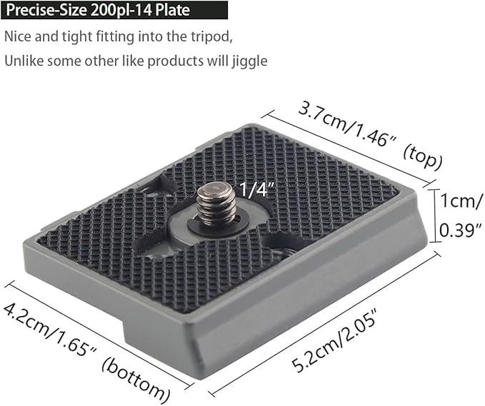 200PL-14 Quick Release Plate for Manfrotto 804RC2 Rapid Connect, 323 RC2, 488RC2, 484RC2, 498/496/ 494RC2, 2498RC, 2486RC, 468MGRC2 (2PCS/Pack)