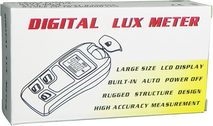 Light Meter, Digital Luxmeter, Digital Illuminance Meter, Range up to 200,000 Lux, Luxmeter with LCD Display for Plants, Car Headlights, Home & Office LEDs Light Photograph