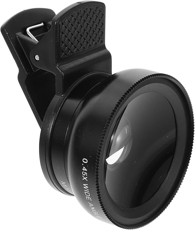 COHEALI Clip-on Phone Lens 37mm 0.45x Wide Angle 49mm UV Macro Lens 2-in-1 for Smartphones and Tablets, Black, Multipurpose Photography Accessory