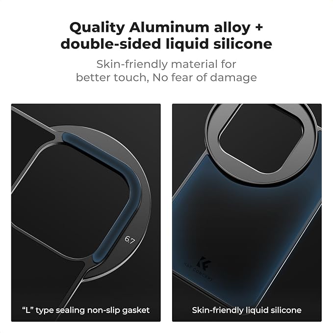 K&F CONCEPT 6.7 inch Magnetic Lens Filter Mount Adapter Compatible with iPhone and 67mm Threaded Filters, Compatible with 16/15/14/13/12 Pro Max, 16/15/14 Plus (Filter Not Included)