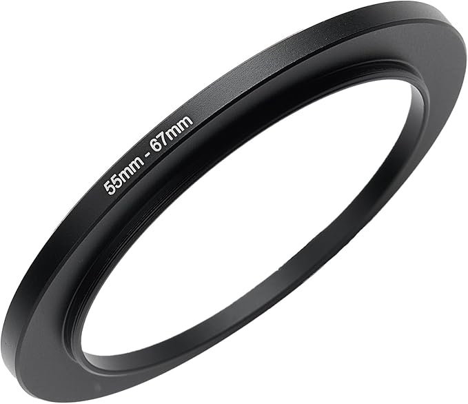 55mm to 67mm Step-up Adapter Rings Filter Adapter Black Metal Step Down Filter Ring Adapter Compatible with All Brand UV CPL ND Camera Lens Filter Stepping Rings (55mm-67mm)