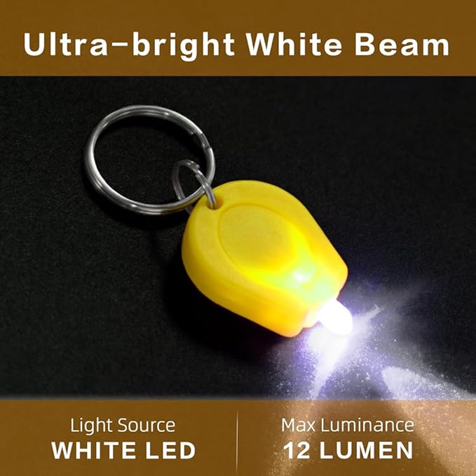 10 Pack Ultra Bright Mini LED Keychain Flashlight, Small Key Ring Flashlight, Portable LED Keychain Light for Outdoor Activities Emergency Light - Yellow Shell