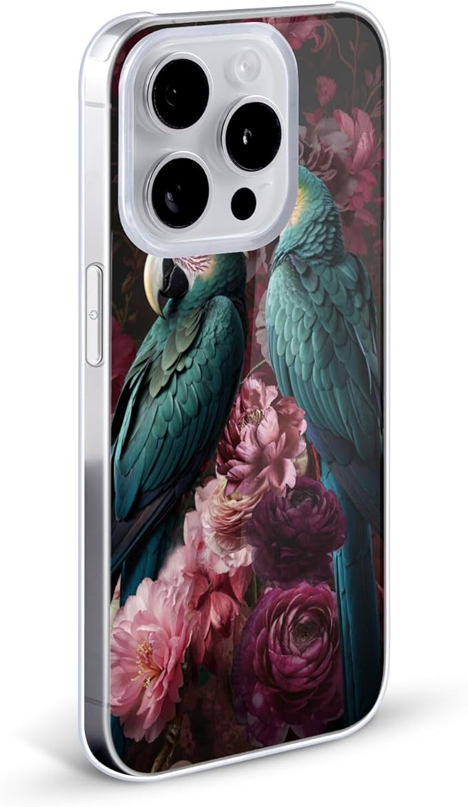 Head Case Designs Officially Licensed LebensArt Parrots Neo Kitsch Birds and Floral Hard Back Case Compatible with Apple iPhone 15 Pro Max