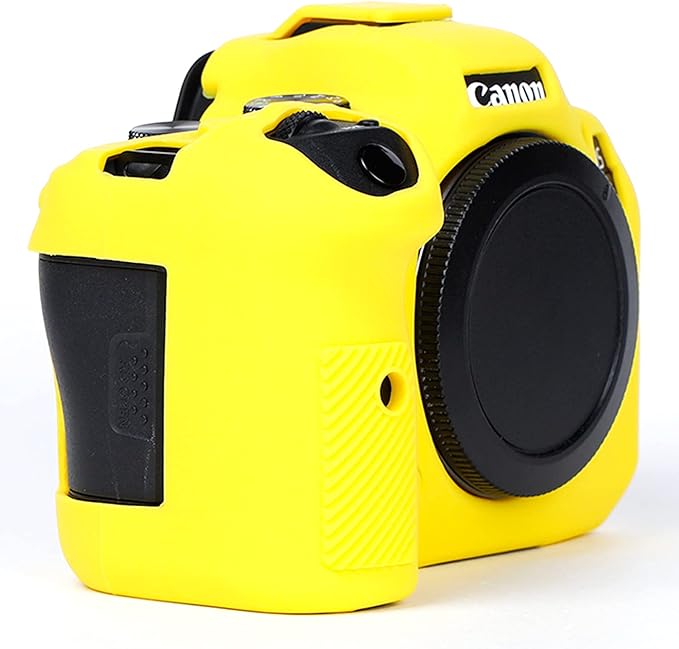 Professional Secure Silicone Camera Case Cover Housing Body Skin for Canon EOS R6 Full-Frame Mirrorless Camera (Yellow)