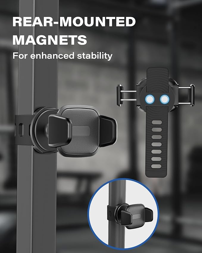 OQTIQ Phone Holder for Peloton Bike, Exercise Bike 360° Rotatable Handlebar Phone Mount with Adjustable Silicone Strap for Stroller, Shopping Cart, Gym – Fit for 4.7"-6.9" Smartphones