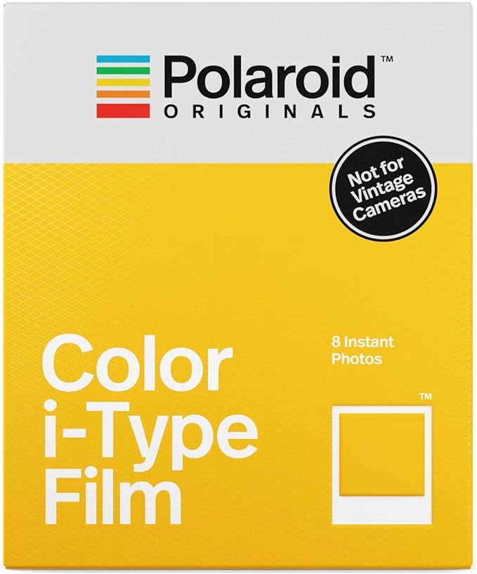 Polaroid Originals Now Viewfinder i-Type Instant Camera (Blue) Bundle with i-Type Films and Reusable Vintage Photo Accessory (3 Items)