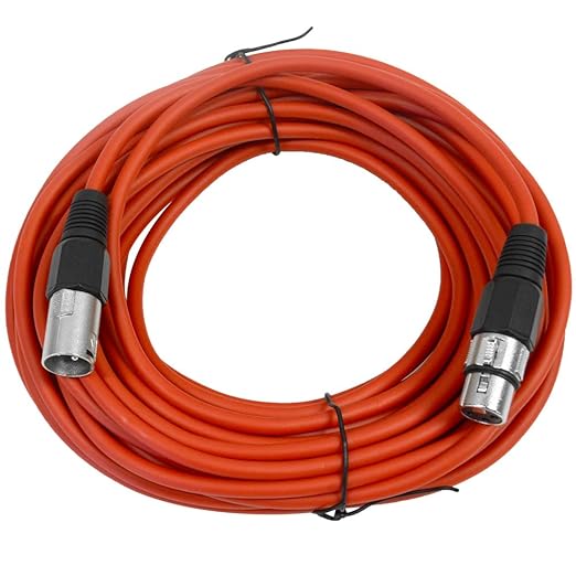 Seismic Audio - SAXLX-50-6 Pack of 50' Red XLR Male to XLR Female Microphone Cables - Balanced - 50 Foot Patch Cords