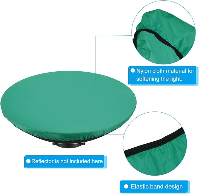 PATIKIL 22" 55cm Soft Diffuser Lamp Cover, Cloth Diffuser Strobe Reflector Lamp Sock for Flashing Light Dish Photography Studio, Green