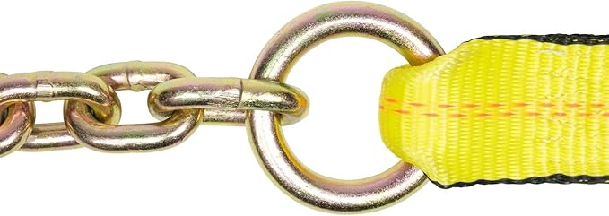Mytee Products (4 Pack) 2" x 14' Replacement Tie Down Strap w/Chain Extension for 8-Point Tie Down Kits, 4000 lbs WLL
