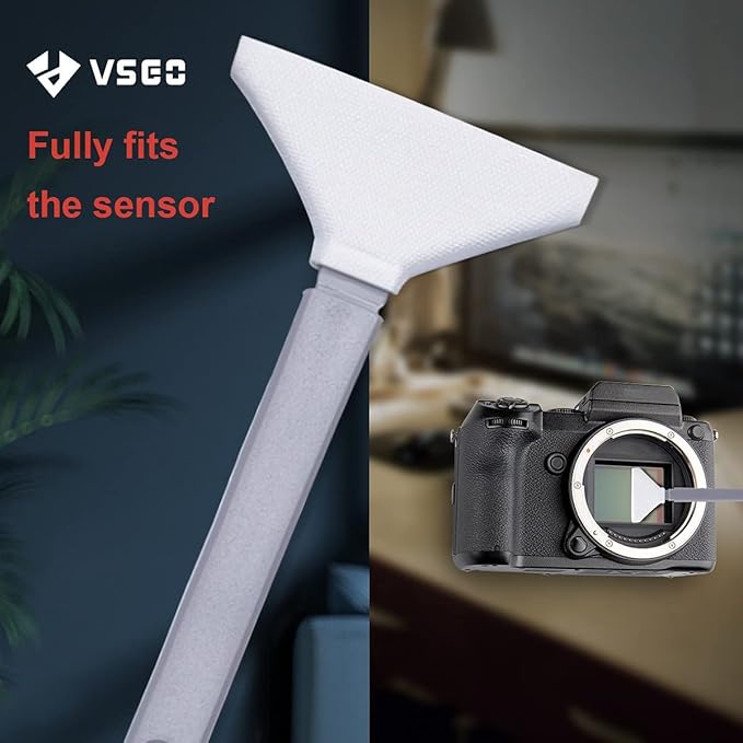 VSGO Mirrorless Camera Sensor Cleaning Kit for Meduim Format Cameras, 12pcs 34mm CMOS Swabs and 10ml Cleaner Inluded (VS-S04E)