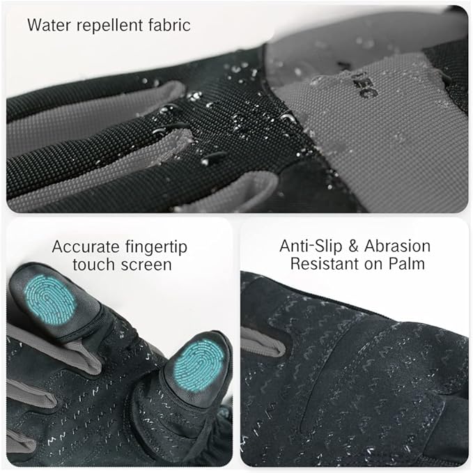 MOUNT TEC Men's Flexible Ideal for Ice Fishing,Photography,Hunting Gloves with 3M Thinsulate Waterproof Windproof Touchscreen Gloves