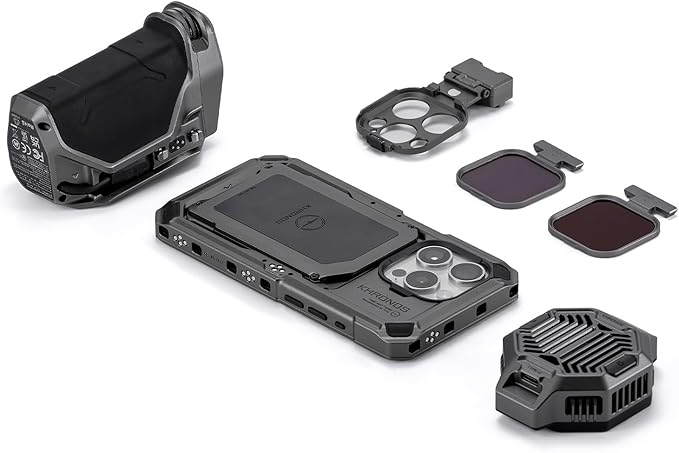 Tilta Khronos Advanced Kit Compatible with iPhone 15 Pro - Space Gray | Includes Phone Case, ND Filters, PD Focus Handle, and Cooling Fan