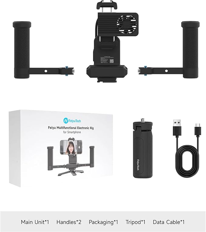 FeiyuTech Phone Video Rig Pro for iPhone 17 16 15 Pro/Pro Max - ProRes 4K Filmmaking Cage with External Storage Hub,Cooling Fan,Battery Extension,USB-C Expansion for Professional iPhone Video Create