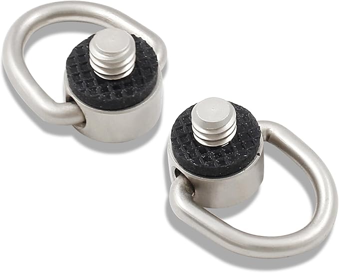 Litoexpe Stainless Steel D Ring Screw, 1/4"-20 Camera Fixing Screw with Rubber Padded for Tripod DSLR Camera Shoulder Straps, Wrist Straps, Selfie Sticks, Gimbals