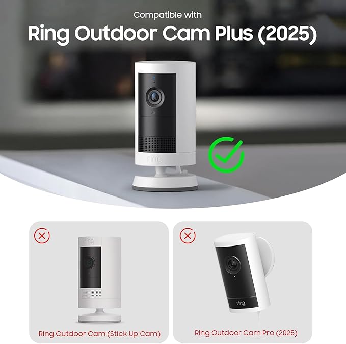 Fintie Silicone Case for Ring Outdoor Cam Plus (2025 Release), Soft Silicone Weather Resistant Protective Skin Cover for Ring Outdoor Cam Plus Camera, Black