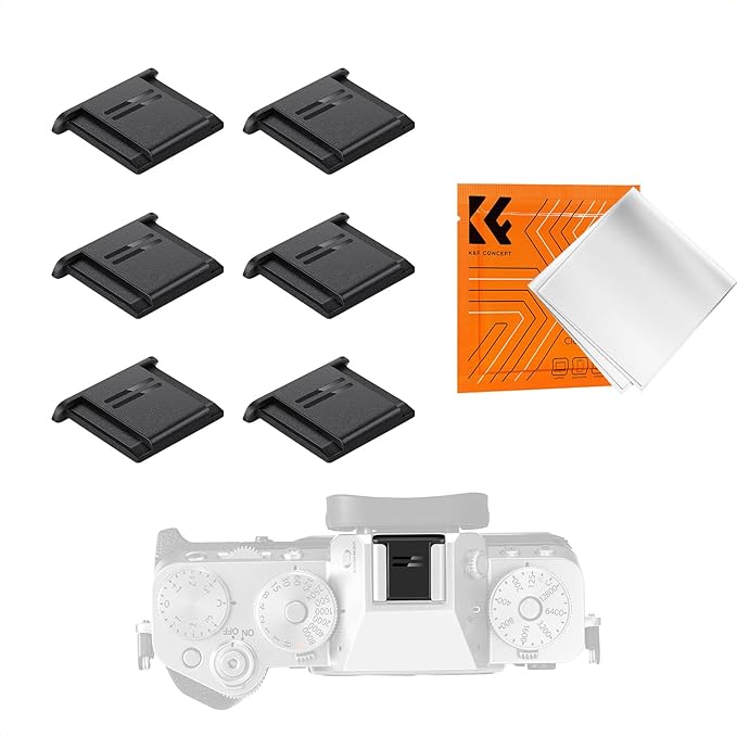 K&F Concept Hot Shoe Cover, 6-Pack Universal Camera Hot Shoes Cap for Canon Nikon Sony DSLR, SLR, Mirrorless Camera, ABS Hot Shoe Protector