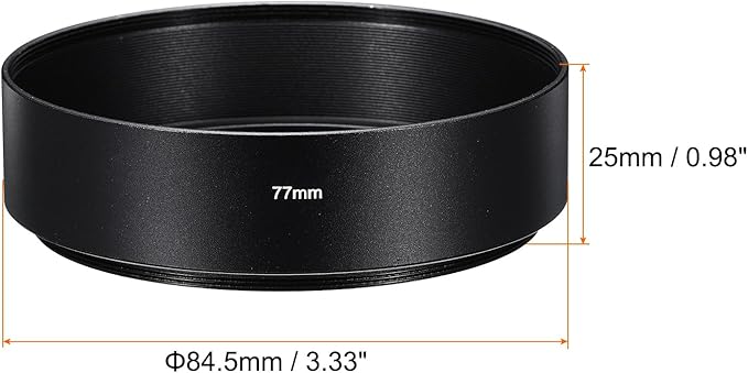 PATIKIL 77mm Lens Hood, Standard Focus Frosted Surface Anti-Reflective Inside Hood for Camera Lens, Black for Nikon, for Fujifilm, for Pentax, for Leica
