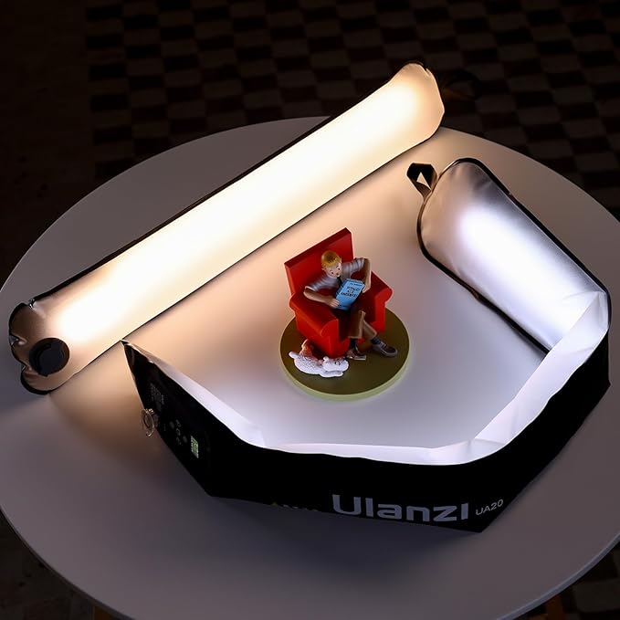 Ulanzi UA12 Inflatable Tube Light, 1/4" Foldable Bi-Color LED Video Light for Photography, 2700K-6500K 12W 2500mAh Rechargeable Photography Light Bar LED Lighting Wand Stick for Video Shooting