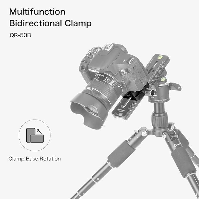 koolehaoda QR-50B Quick Release Plate Clamp Double Clamp Adapter Compatible for Arca Swiss Plate RRS Rail Plate Nodal Slide Subtend