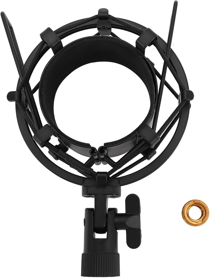 Microphone Shock Mount, Universal Shockmount For Microphones 55-60Mm In Diameter, Anti Vibration and Noise Mic Clip Holder Mount with Soft Pad