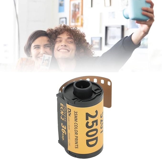 Kodrily 35mm Color Print Film, 200-250 Light Sensitivity Colour Print Camera Film, Professional Wide Exposure Range ECN 2 Process 35mm Film Roll for 135 Camera, 1.9 x 1.1in, 36 Sheets