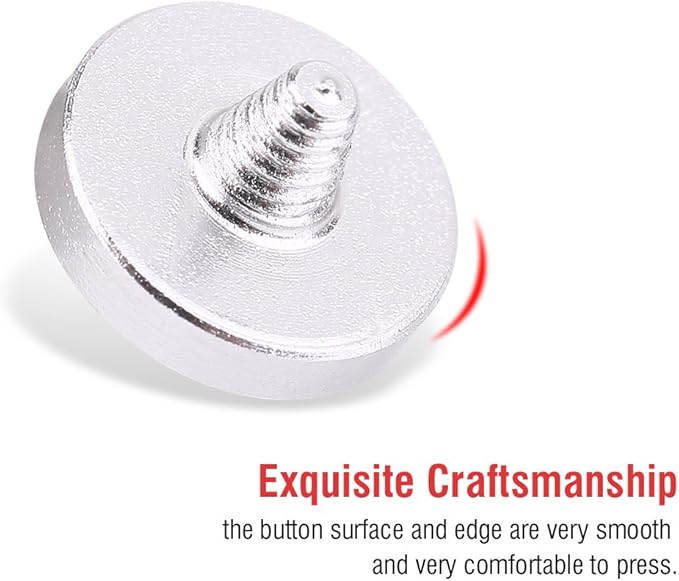 3PCS Camera Button, Aluminium Alloy Shutter Button with Concave Surface, Fits for Cameras with Screw Hole on The Shutter Release Button (Red Black Silver)